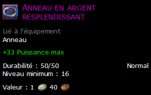 Anneau en argent resplendissant