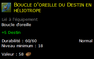 Boucle d'oreille du Destin en héliotrope