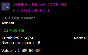 Anneau de volonté en héliotrope poli