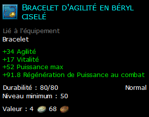 Bracelet d'agilité en béryl ciselé