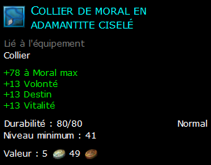 Collier de moral en adamantite ciselé