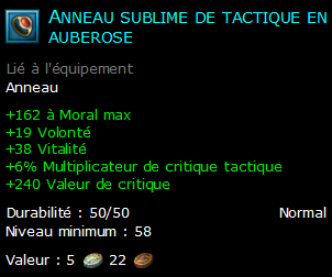 Anneau sublime de tactique en auberose