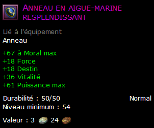 Anneau en aigue-marine resplendissant