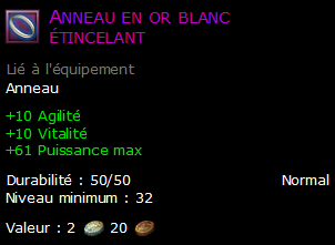 Anneau en or blanc étincelant