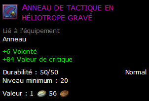 Anneau de tactique en héliotrope gravé