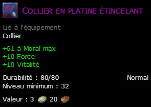 Collier en platine étincelant