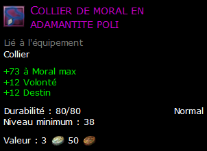 Collier de moral en adamantite poli