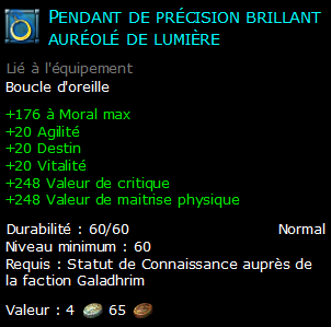 Pendant de précision brillant auréolé de lumière