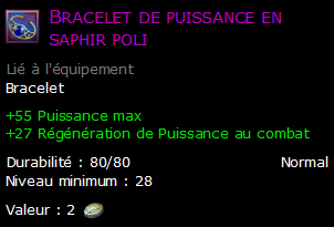 Bracelet de puissance en saphir poli