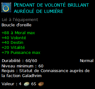 Pendant de volonté brillant auréolé de lumière