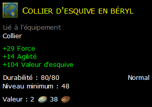 Collier d'esquive en béryl