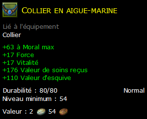 Collier en aigue-marine