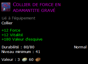 Collier de force en adamantite gravé