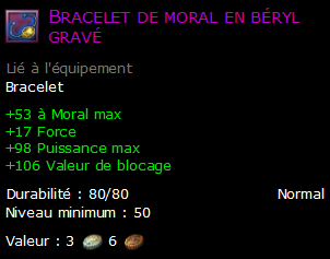 Bracelet de moral en béryl gravé