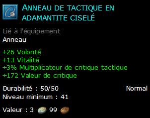 Anneau de tactique en adamantite ciselé