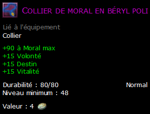 Collier de moral en béryl poli