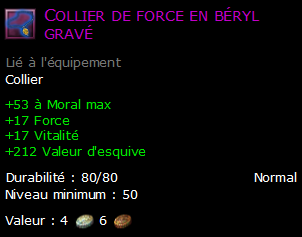 Collier de force en béryl gravé