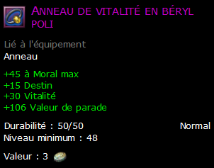 Anneau de vitalité en béryl poli