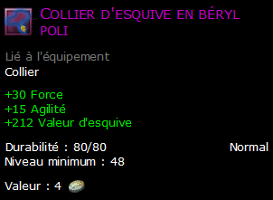 Collier d'esquive en béryl poli