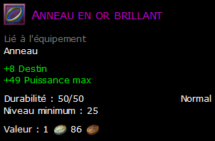 Anneau en or brillant