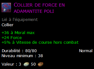 Collier de force en adamantite poli