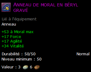 Anneau de moral en béryl gravé