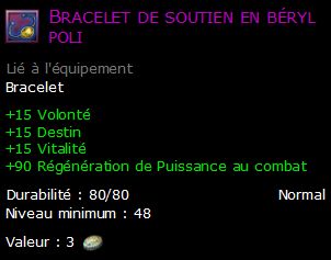 Bracelet de soutien en béryl poli