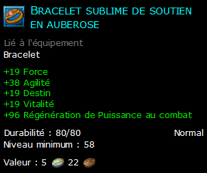 Bracelet sublime de soutien en auberose