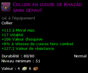 Collier en cuivre de Khazâd sans défaut