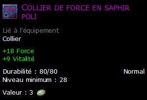 Collier de force en saphir poli