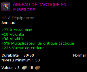 Anneau de tactique en auberose