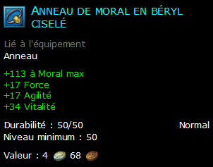 Anneau de moral en béryl ciselé