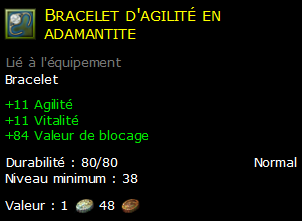 Bracelet d'agilité en adamantite