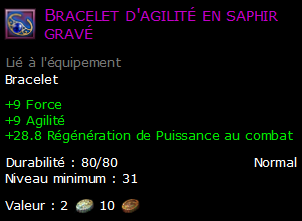 Bracelet d'agilité en saphir gravé