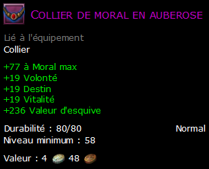 Collier de moral en auberose