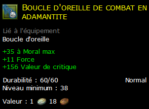 Boucle d'oreille de combat en adamantite