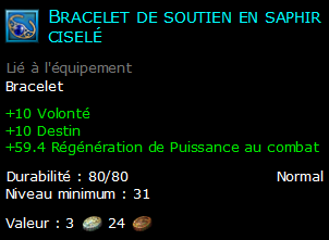 Bracelet de soutien en saphir ciselé