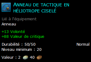 Anneau de tactique en héliotrope ciselé