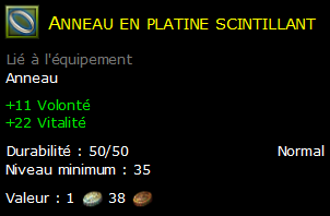 Anneau en platine scintillant