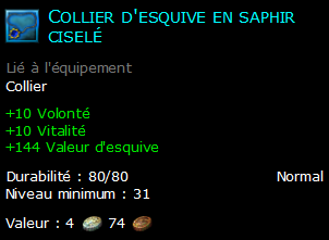 Collier d'esquive en saphir ciselé