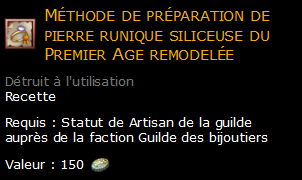 Méthode de préparation de pierre runique siliceuse du Premier Age remodelée