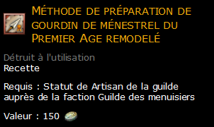 Méthode de préparation de gourdin de ménestrel du Premier Age remodelé