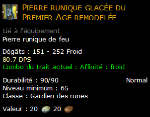 Pierre runique glacée du Premier Age remodelée