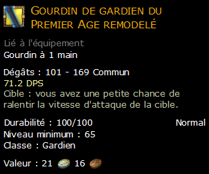 Gourdin de gardien du Premier Age remodelé