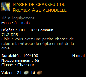 Masse de chasseur du Premier Age remodelée