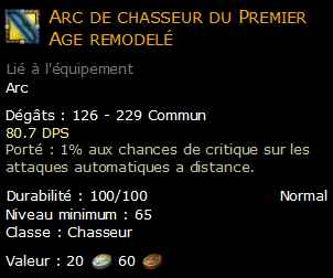 Arc de chasseur du Premier Age remodelé