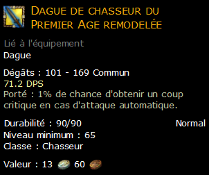 Dague de chasseur du Premier Age remodelée