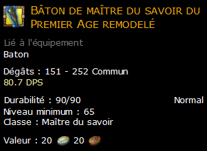 Bâton de maître du savoir du Premier Age remodelé