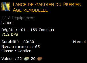 Lance de gardien du Premier Age remodelée