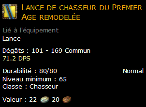 Lance de chasseur du Premier Age remodelée